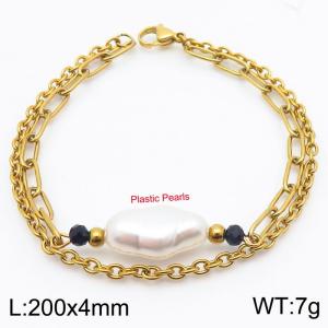 Stainless Steel Gold-plating Bracelet - KB183914-Z