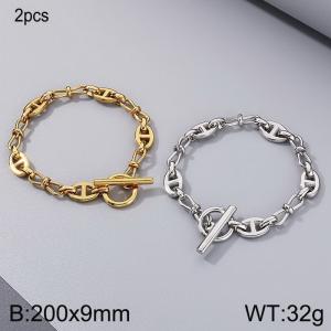 Stainless steel OT buckle bracelet - KB184345-Z