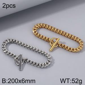 Stainless steel OT buckle bracelet - KB184350-Z
