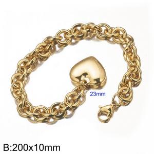 Stainless steel heart-shaped pendant bracelet - KB184376-Z