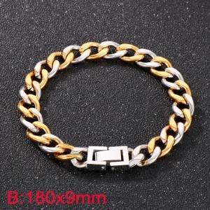 Stainless Steel Gold-plating Bracelet - KB184402-Z