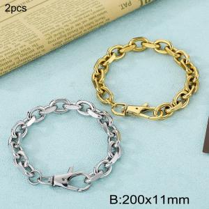 Stainless steel edged O-shaped chain bracelet - KB184407-Z