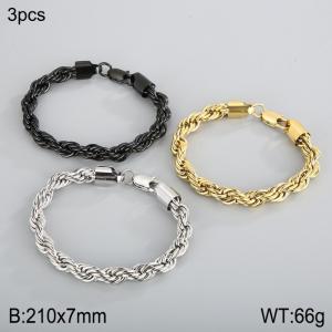 Stainless steel braceletStainless steel Fried Dough Twists chain bracelet - KB184413-Z