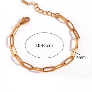 Stainless steel fashionable and minimalist paper clip chain bracelet - KB184496-Z