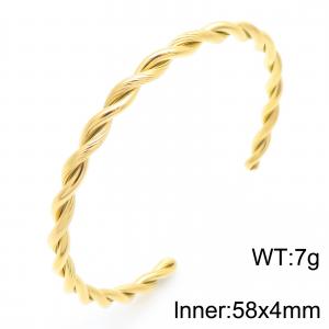 58x4mm Stainless Steel Women's C Open Bracelet GOLD COLOUR Jewelry - KB184848-KFC