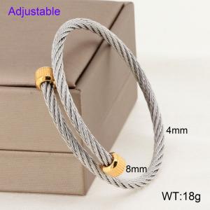 Stainless Steel Wire Bangle - KB185218-XY