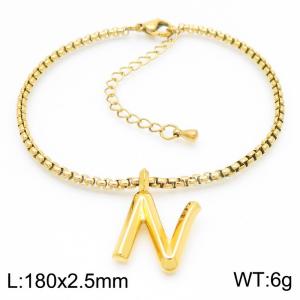 Stainless Steel Jewelry Alphabet Element Bracelet - KB186536-Z