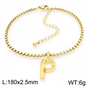 Stainless Steel Jewelry Alphabet Element Bracelet - KB186538-Z