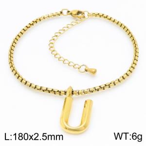 Stainless Steel Jewelry Alphabet Element Bracelet - KB186543-Z