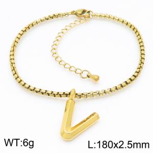 Stainless Steel Jewelry Alphabet Element Bracelet - KB186544-Z