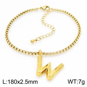 Stainless Steel Jewelry Alphabet Element Bracelet - KB186545-Z