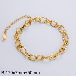 Stainless Steel Gold-plating Bracelet - KB187172-Z