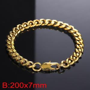 Stainless Steel Gold-plating Bracelet - KB187428-Z