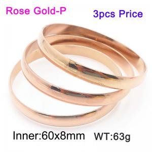 Stainless Steel Rose Gold-plating Bangle - KB203005-LO