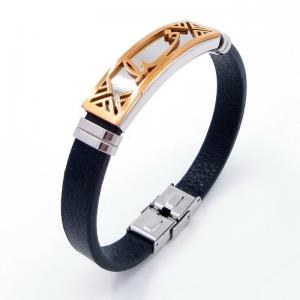 Stainless Steel Leather Bracelet - KB204020-JZ