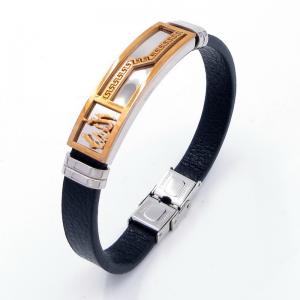 Stainless Steel Leather Bracelet - KB204022-JZ