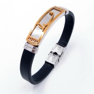 Stainless Steel Leather Bracelet - KB204030-JZ
