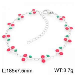 Boho Cherry Charm Bracelet Women's Stainless Steel Jewelry - KB204068-Z
