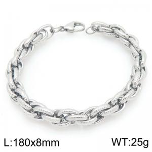 8mm Silver Multi-layer Stainless Steel Bracelet For Men and Women, 18cm Length - KB205617-Z