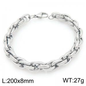 8mm Silver Multi-layer Stainless Steel Bracelet For Men and Women, 20cm Length - KB205618-Z