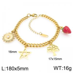Fashionable Instagram style pentagram and life tree multi accessory Cuban bracelet - KB206211-Z