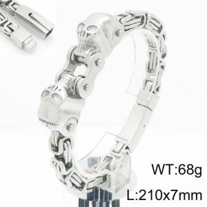 Men's stainless steel skull punk style bracelet - KB207064-KFC