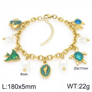 Stainless Steel Gold-plating Bracelet - KB207903-Z