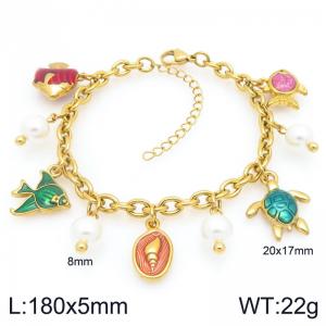Stainless Steel Gold-plating Bracelet - KB207904-Z