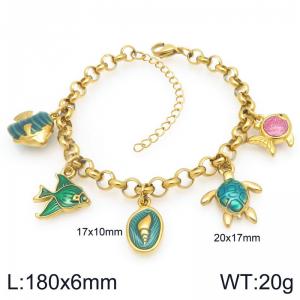 Stainless Steel Gold-plating Bracelet - KB207905-Z
