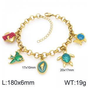 Stainless Steel Gold-plating Bracelet - KB207906-Z