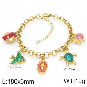 Stainless Steel Gold-plating Bracelet - KB207908-Z