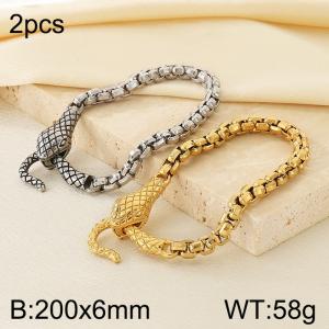 Stainless Steel Gold-plating Bracelet - KB208329-Z
