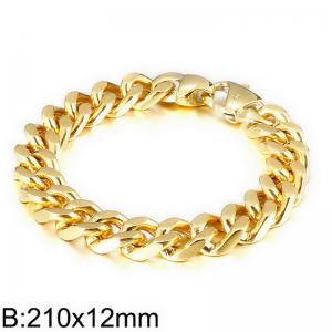 Stainless Steel Gold-plating Bracelet - KB208342-Z