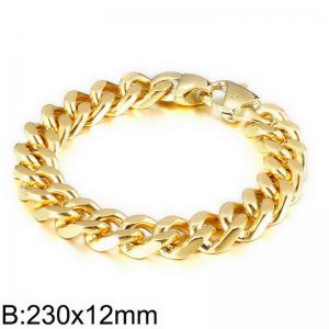 Stainless Steel Gold-plating Bracelet - KB208343-Z