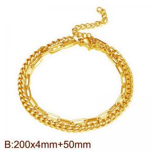 Stainless Steel Gold-plating Bracelet - KB208351-Z