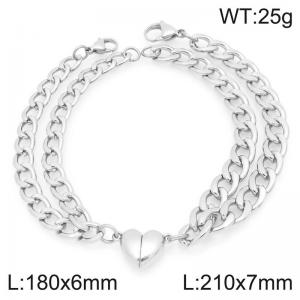 Stainless steel couple's bracelet - KB208387-Z