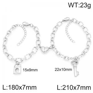Stainless steel couple's bracelet - KB208392-Z