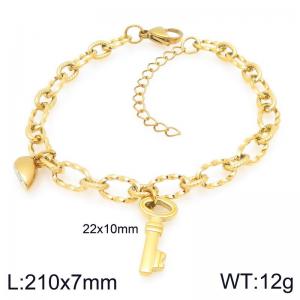 Stainless Steel Gold-plating Bracelet - KB208397-Z