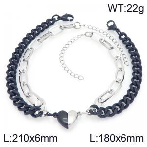 Stainless steel couple's bracelet - KB208401-Z