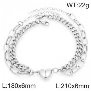 Stainless steel couple's bracelet - KB208404-Z