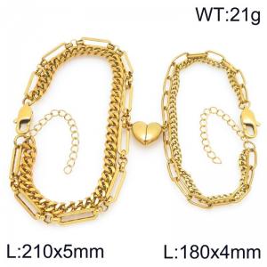 Stainless steel couple's bracelet - KB208407-Z