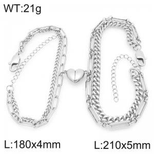Stainless steel couple's bracelet - KB208410-Z