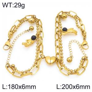 Stainless steel couple's bracelet - KB208413-Z