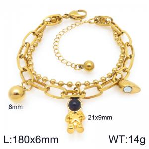 Stainless Steel Gold-plating Bracelet - KB208414-Z