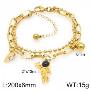 Stainless Steel Gold-plating Bracelet - KB208415-Z