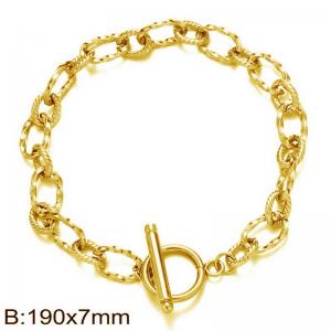 Stainless Steel Gold-plating Bracelet - KB208420-Z