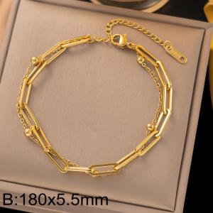 Stainless Steel Gold-plating Bracelet - KB208423-Z