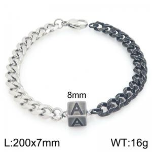 Stainless steel letter element bracelet - KB209087-Z