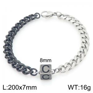 Stainless steel letter element bracelet - KB209089-Z
