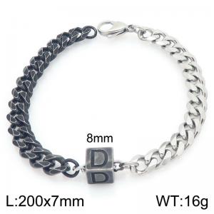 Stainless steel letter element bracelet - KB209090-Z